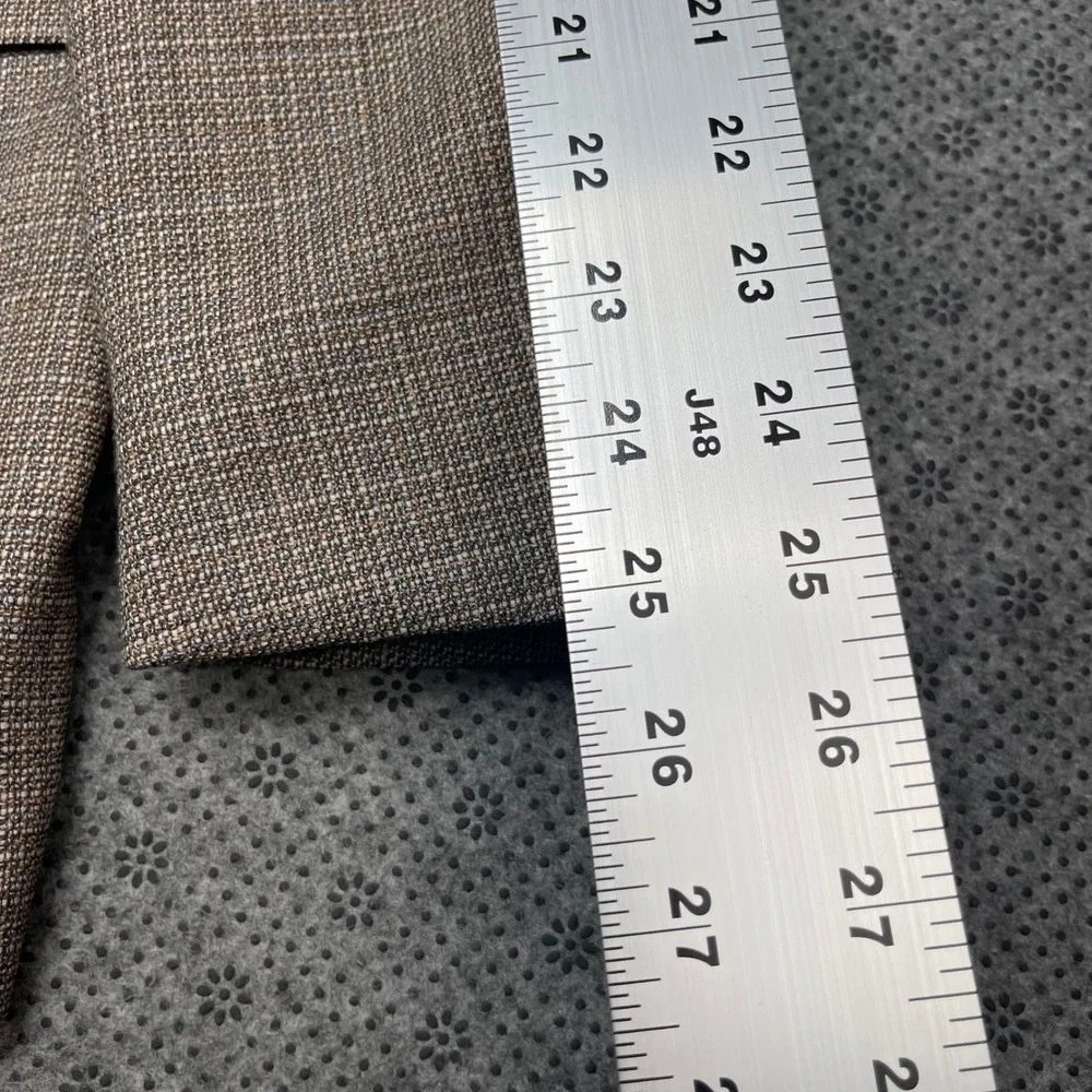 Jack Victor Elite Men 46R Blazer Tan Textured Wool Lightweight Summer Sport Coat